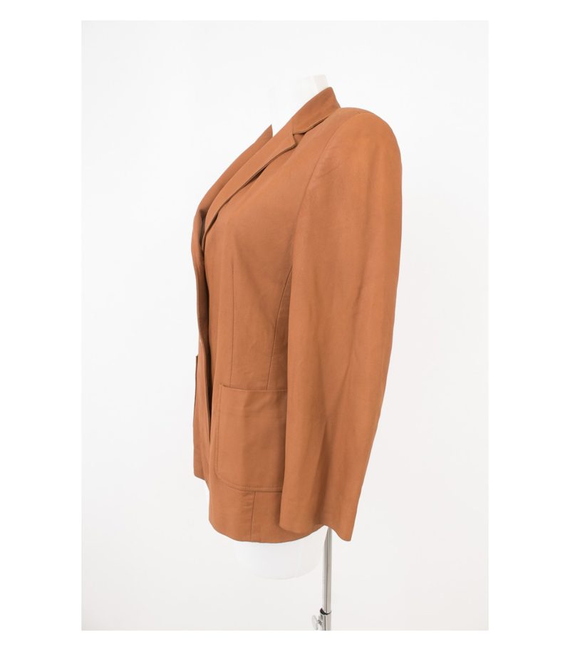 Latini Damen Blazer Gr. DE 40 Braun Leder Echtes – Foto 3