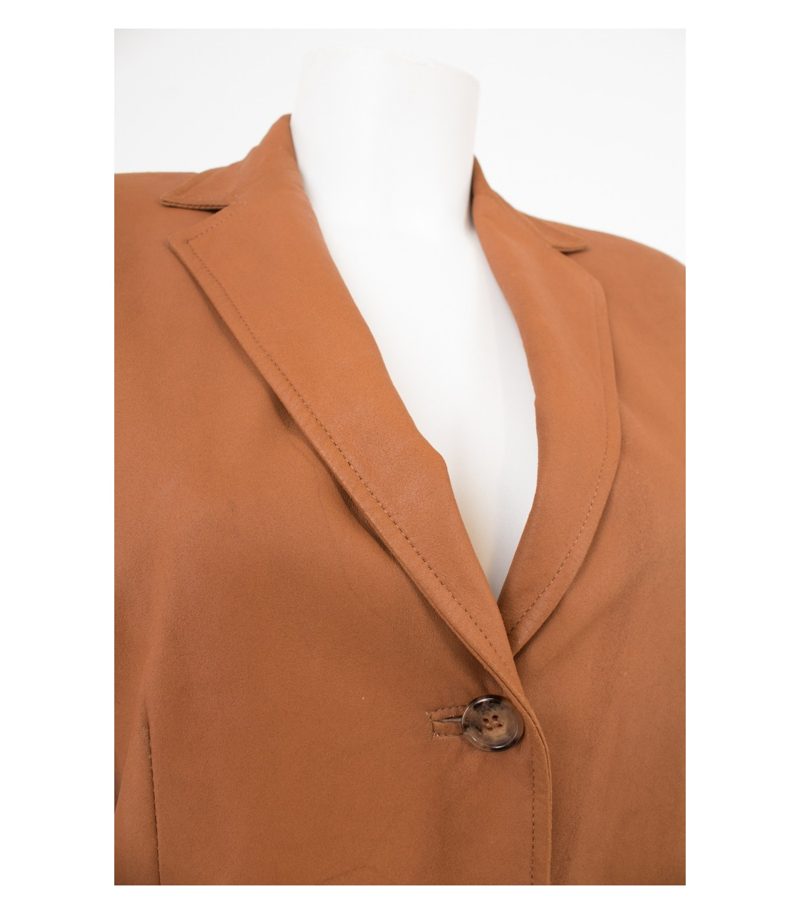 Latini Damen Blazer Gr. DE 40 Braun Leder Echtes – Foto 5