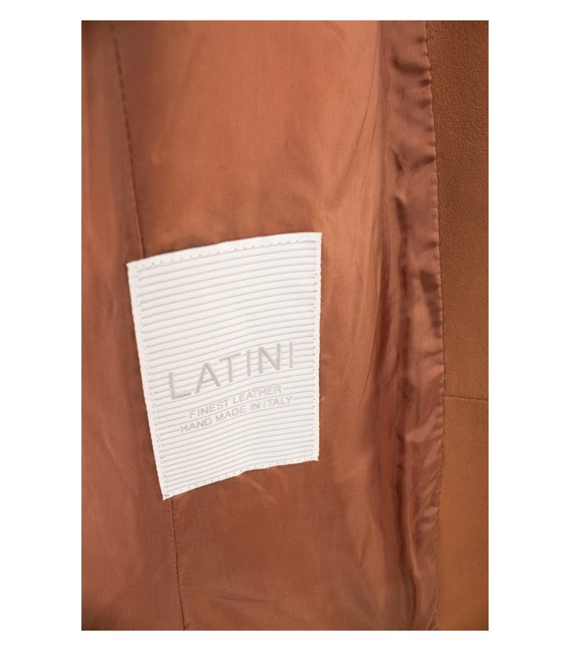 Latini Damen Blazer Gr. DE 40 Braun Leder Echtes – Foto 8