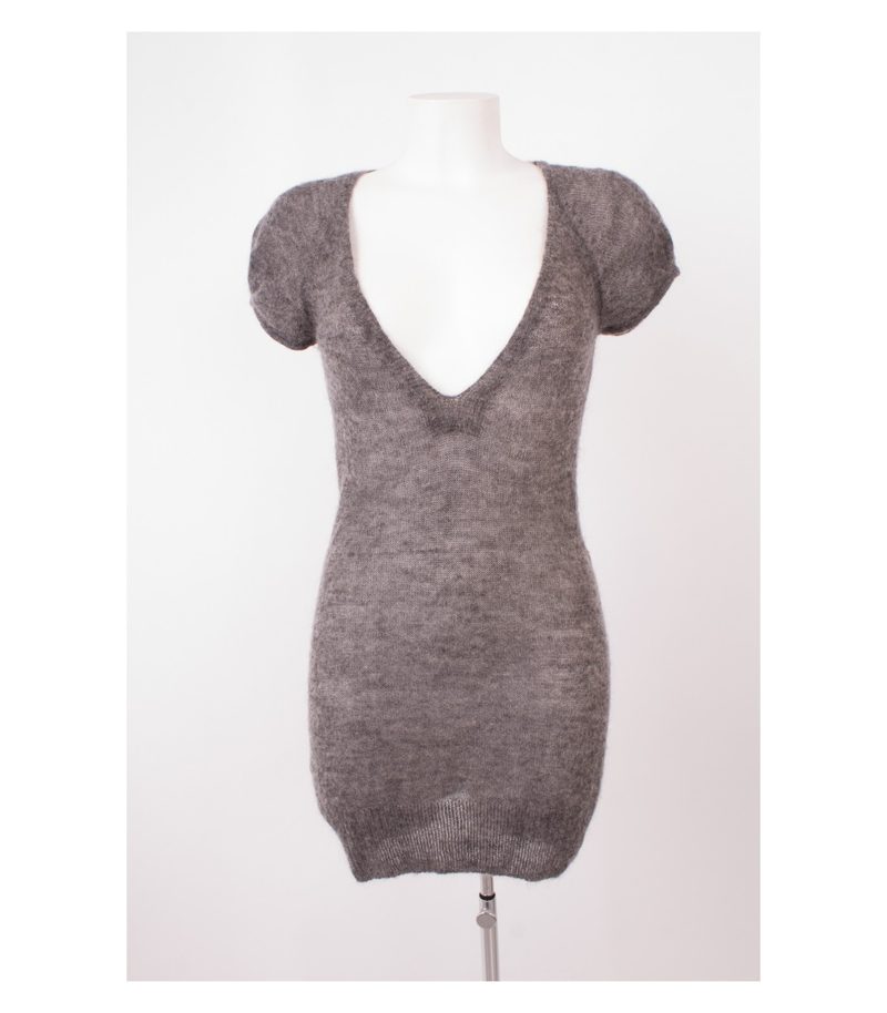 COMPTOIR DES COTONNIERS Damen Kleid Strickkleid Gr. S Grau Wolle Mohair – Foto 1