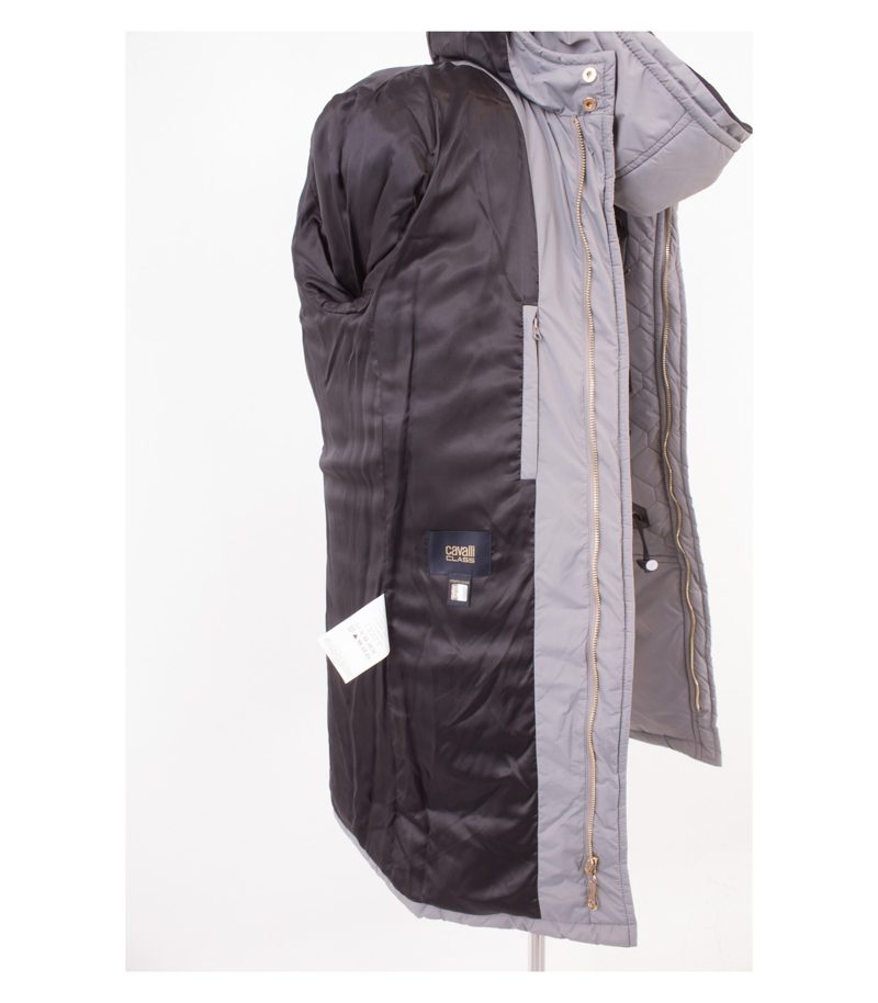 Roberto Cavalli Damen Class Mantel Wintermantel Gr. DE 44 Grau Neu – Foto 9
