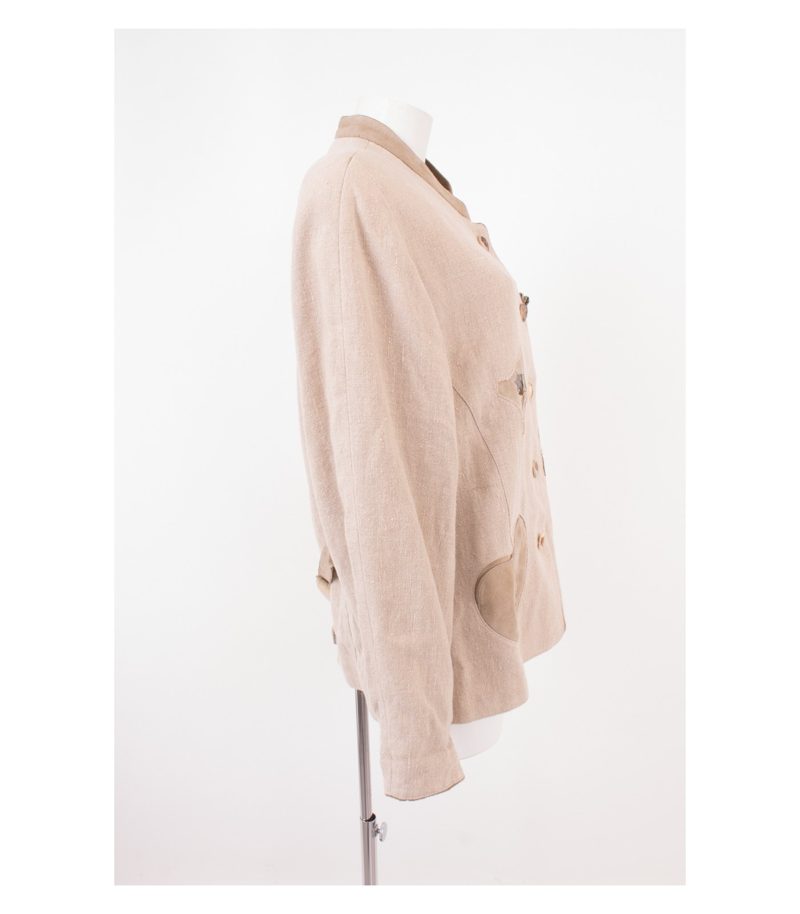 MEINDL Damen Blazer Trachten Janker Gr.DE 44 Mehrfarbig Leinen – Foto 2