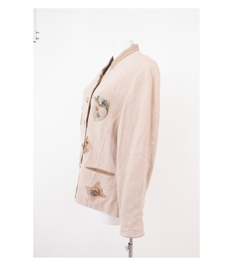 MEINDL Damen Blazer Trachten Janker Gr.DE 44 Mehrfarbig Leinen – Foto 3