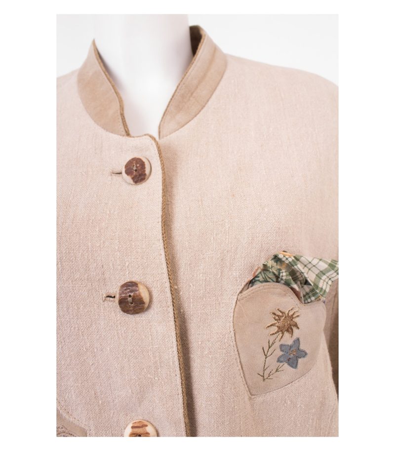 MEINDL Damen Blazer Trachten Janker Gr.DE 44 Mehrfarbig Leinen – Foto 5