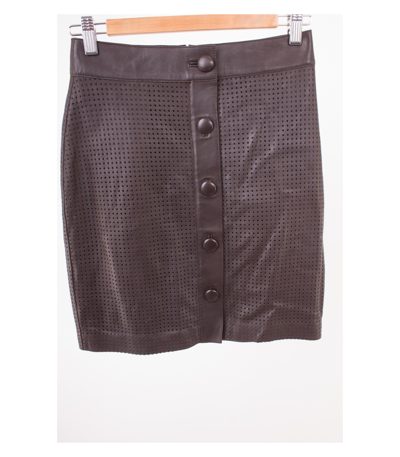 UTERQUE Damen Rock Lederrock Gr. S/26 Braun Leder