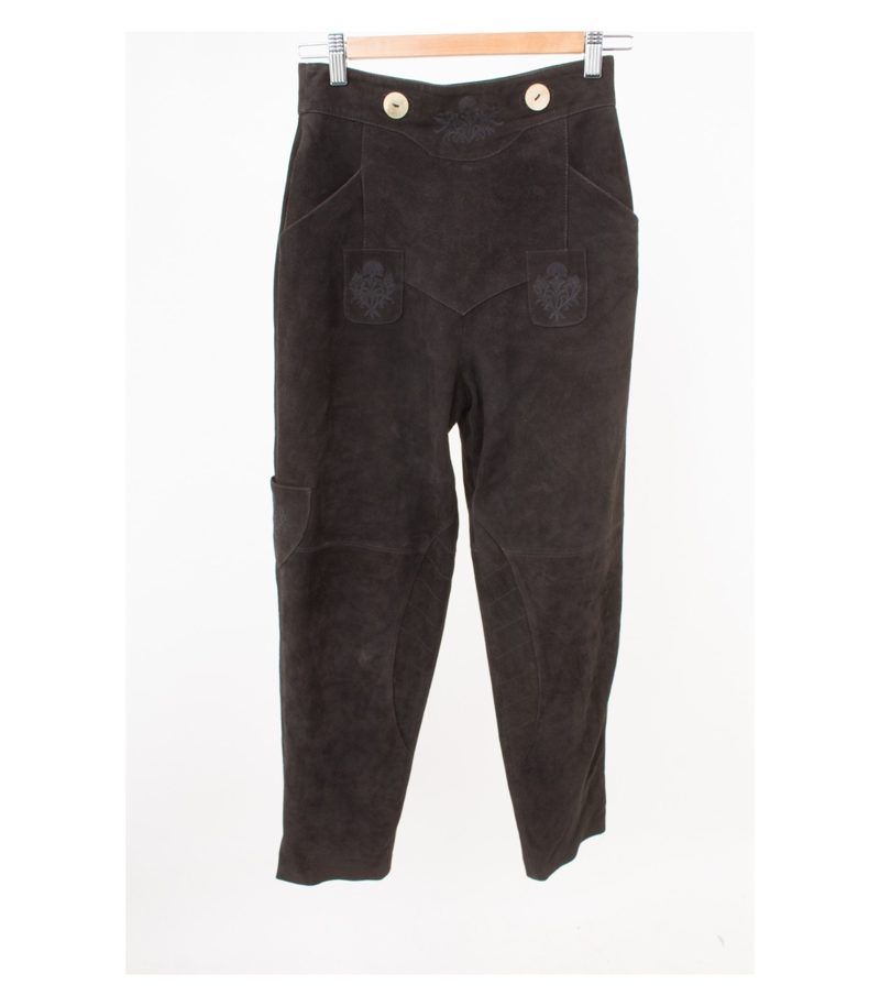 SPORTALM Damen Hose Trachtenhose Lederhose Veloursleder Gr. DE 36 Leder – Foto 1