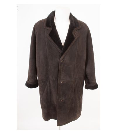 BUGATTI Herren Mantel Merino-Lammfellmantel Gr. 102 Gr. 102 Braun Leder