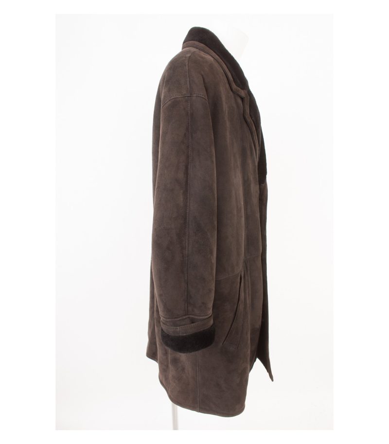 BUGATTI Herren Mantel Merino-Lammfellmantel Gr. 102 Gr. 102 Braun Leder – Foto 2