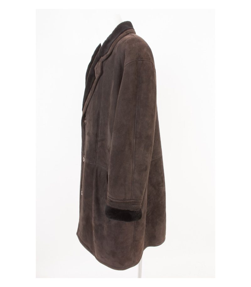 BUGATTI Herren Mantel Merino-Lammfellmantel Gr. 102 Gr. 102 Braun Leder – Foto 3