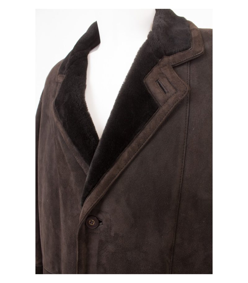 BUGATTI Herren Mantel Merino-Lammfellmantel Gr. 102 Gr. 102 Braun Leder – Foto 5