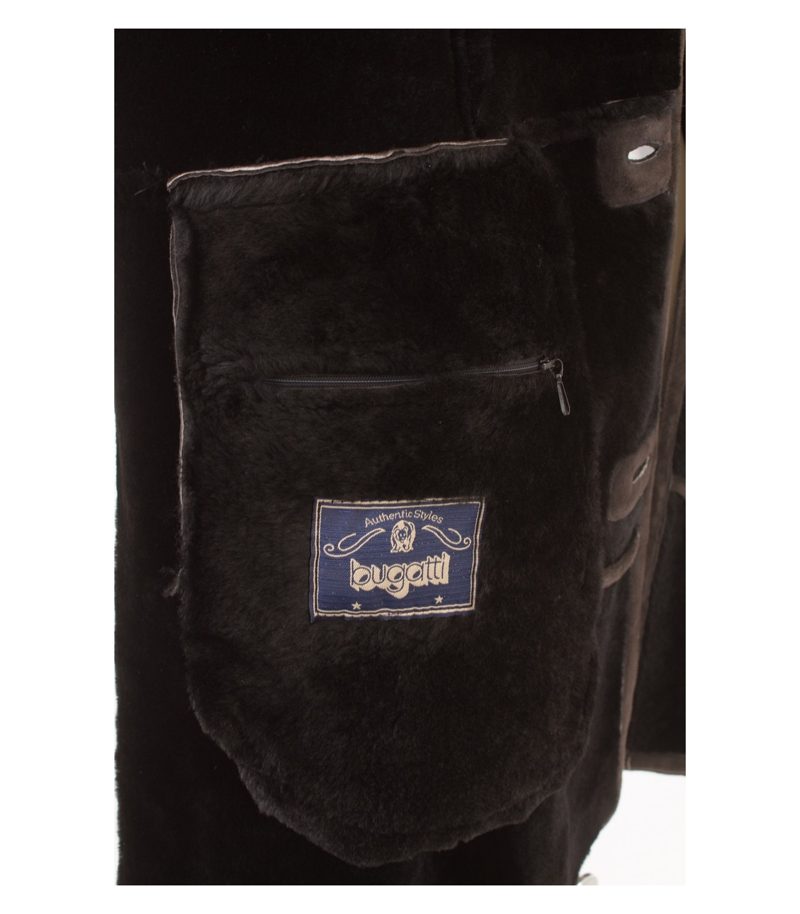 BUGATTI Herren Mantel Merino-Lammfellmantel Gr. 102 Gr. 102 Braun Leder – Foto 7