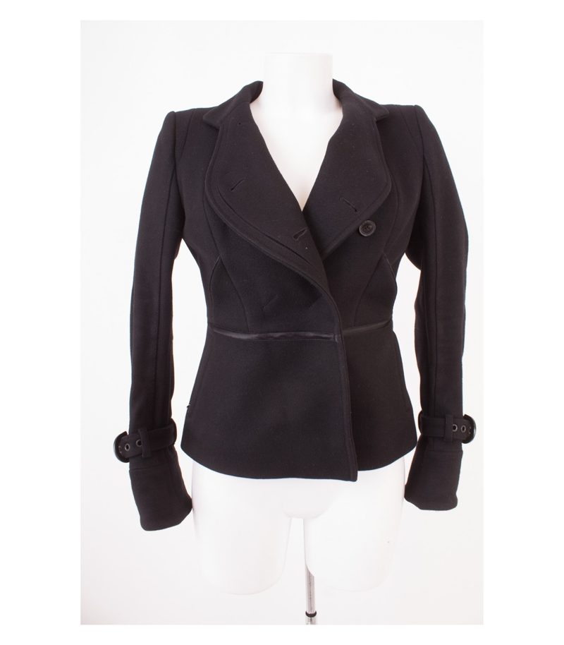 COSTUME NATIONAL Damen Jacke Wolljacke Gr. IT 40 DE 34 Schwarz – Foto 2