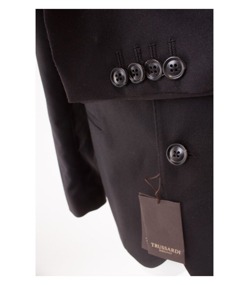 TRUSSARDI Herren Business - Sakko Reine Gr. 50 Schwarz Wolle Neu – Foto 3