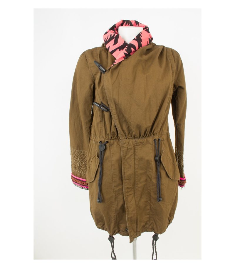 MAISON SCOTCH Damen Mantel Übergangsmantel Gr.1-DE36 Mehrfarbig Baumwolle Leinen – Foto 2
