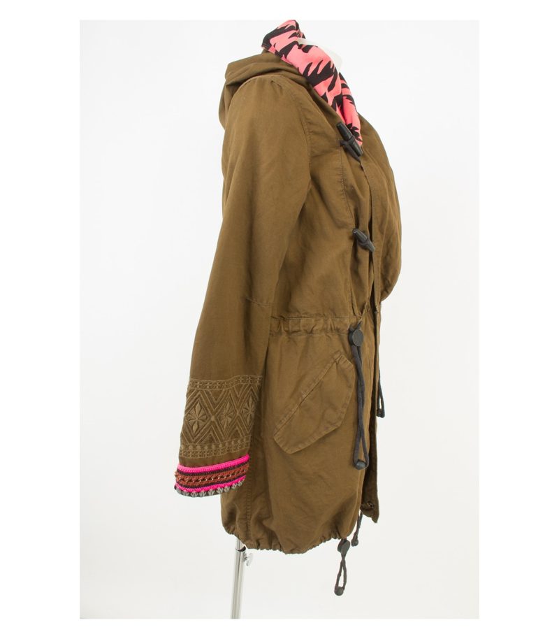 MAISON SCOTCH Damen Mantel Übergangsmantel Gr.1-DE36 Mehrfarbig Baumwolle Leinen – Foto 3