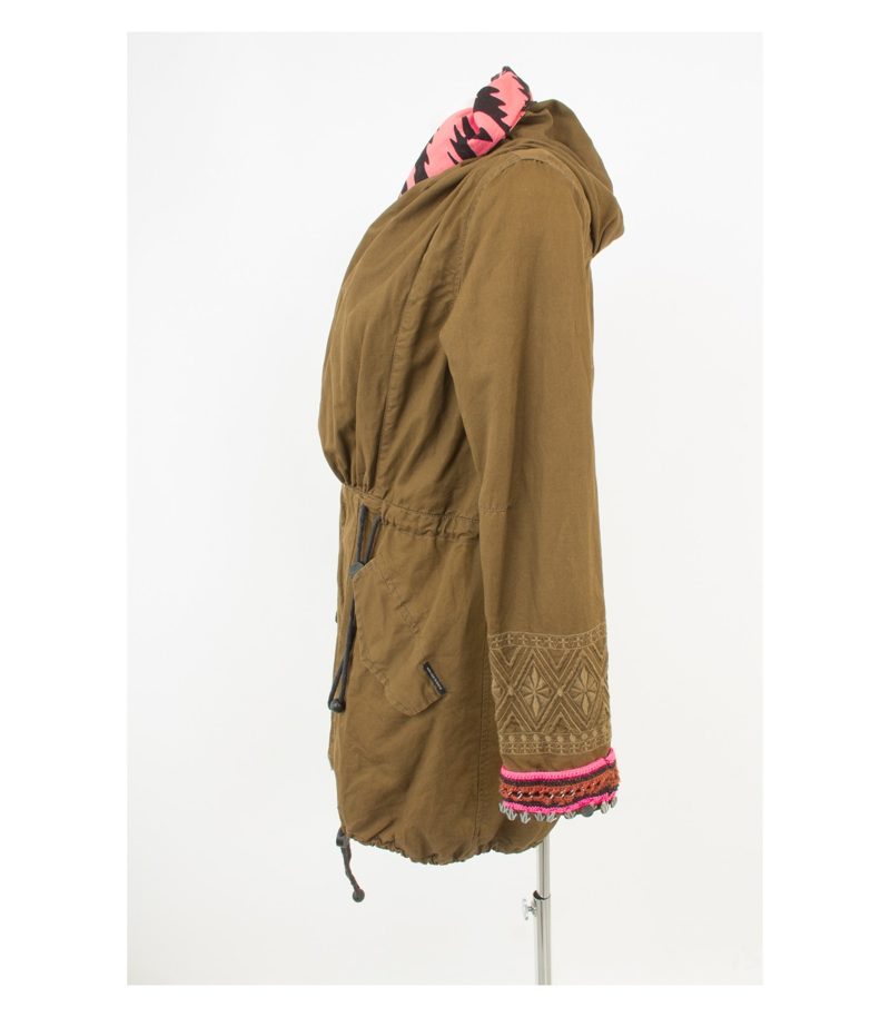 MAISON SCOTCH Damen Mantel Übergangsmantel Gr.1-DE36 Mehrfarbig Baumwolle Leinen – Foto 4