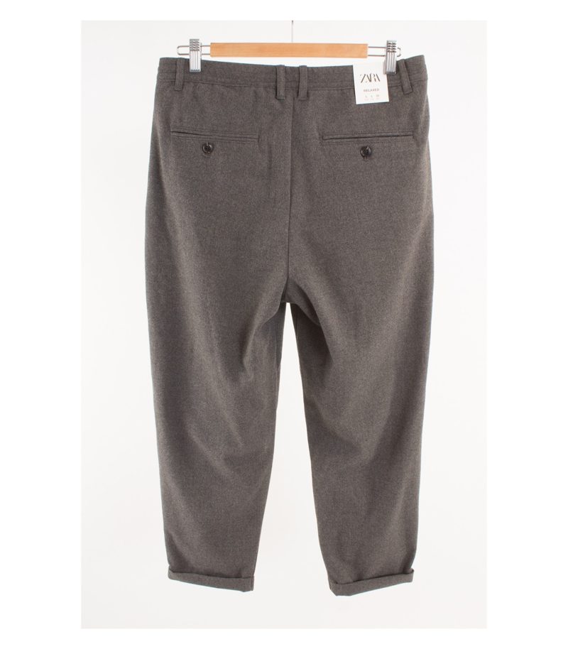 ZARA Herren Hose Relaxed Fit Gr. L (fällt kleiner aus) Grau Neu – Foto 2