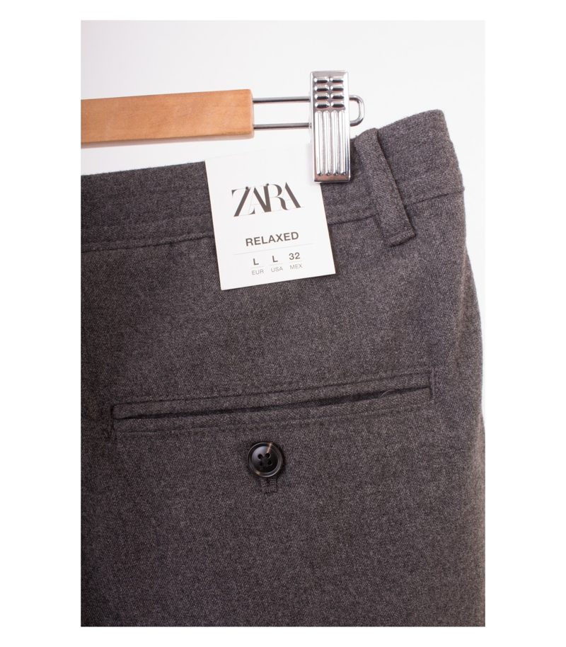 ZARA Herren Hose Relaxed Fit Gr. L (fällt kleiner aus) Grau Neu – Foto 3