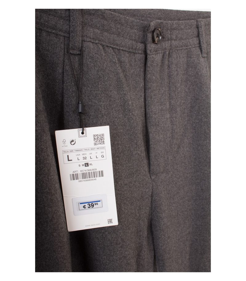 ZARA Herren Hose Relaxed Fit Gr. L (fällt kleiner aus) Grau Neu – Foto 4