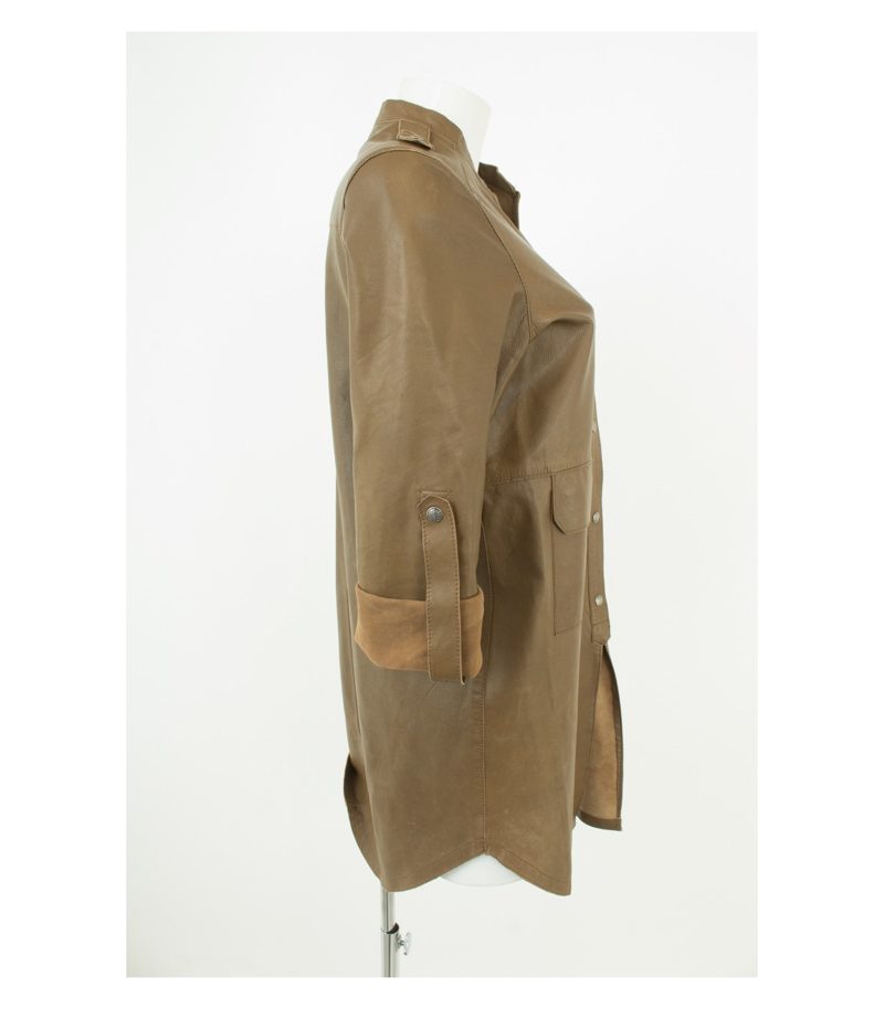 ZARA Damen WOMAN leichte Jacke Mantel Gr. DE 42 Leder – Foto 2