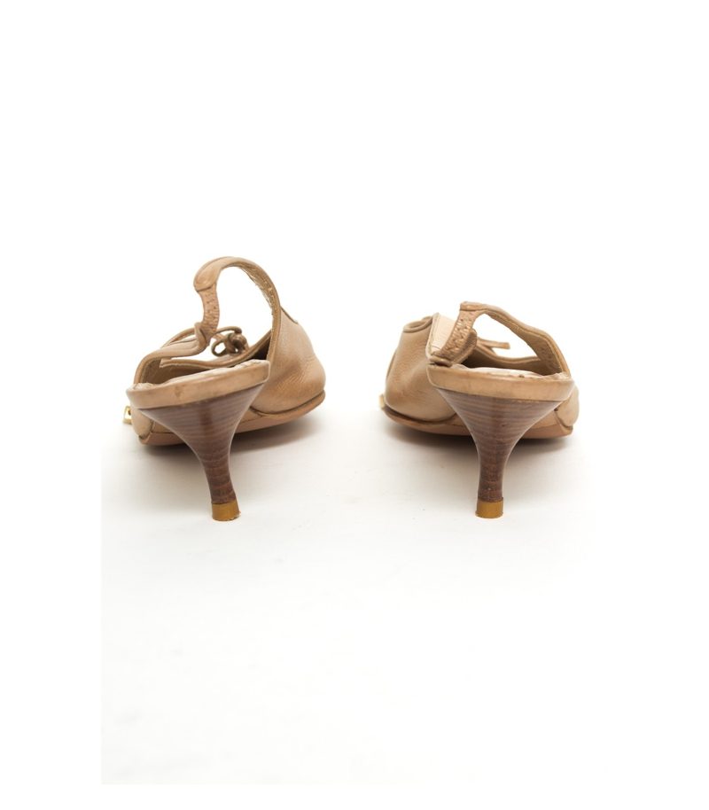 HUGO BOSS Damen Sandaletten Pumps High Heel Gr. EU 37 Beige Leder – Foto 3