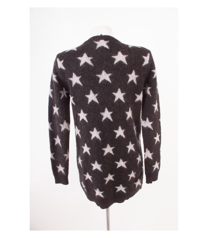 MAISON SCOTCH Damen Strickjacke Pullover Gr. 2 (DE38) Anthrazitgrau Weiß – Foto 2