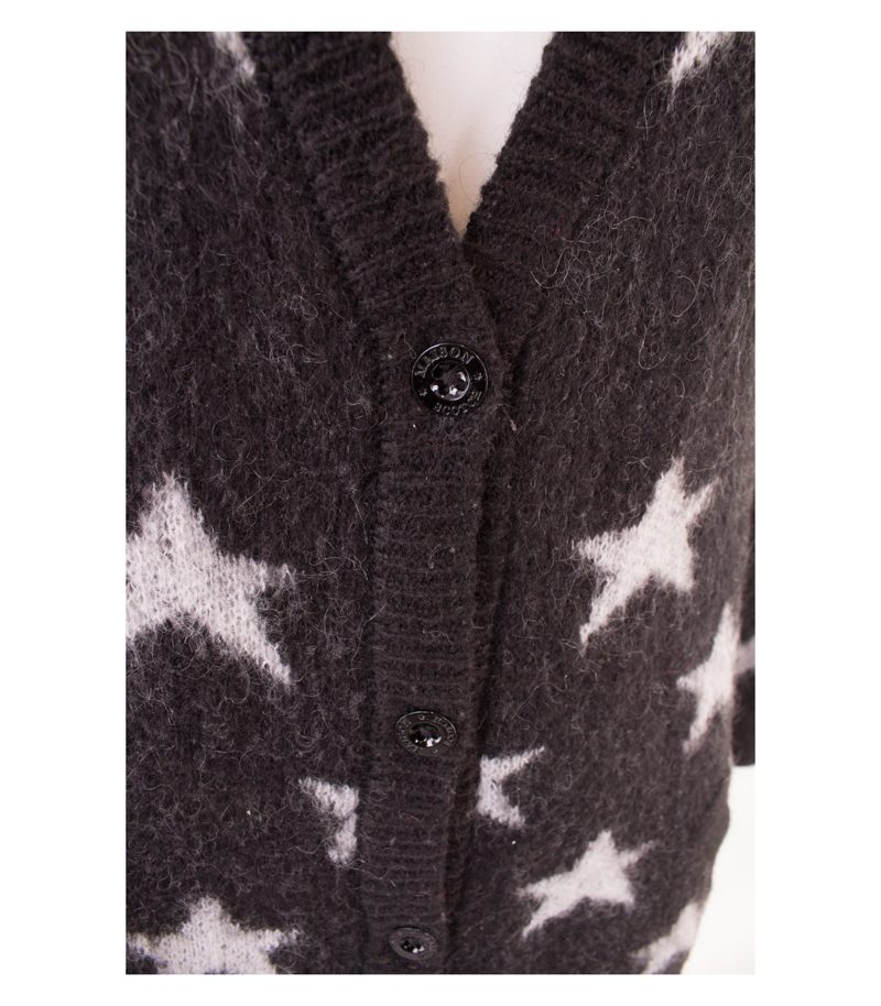 MAISON SCOTCH Damen Strickjacke Pullover Gr. 2 (DE38) Anthrazitgrau Weiß – Foto 3
