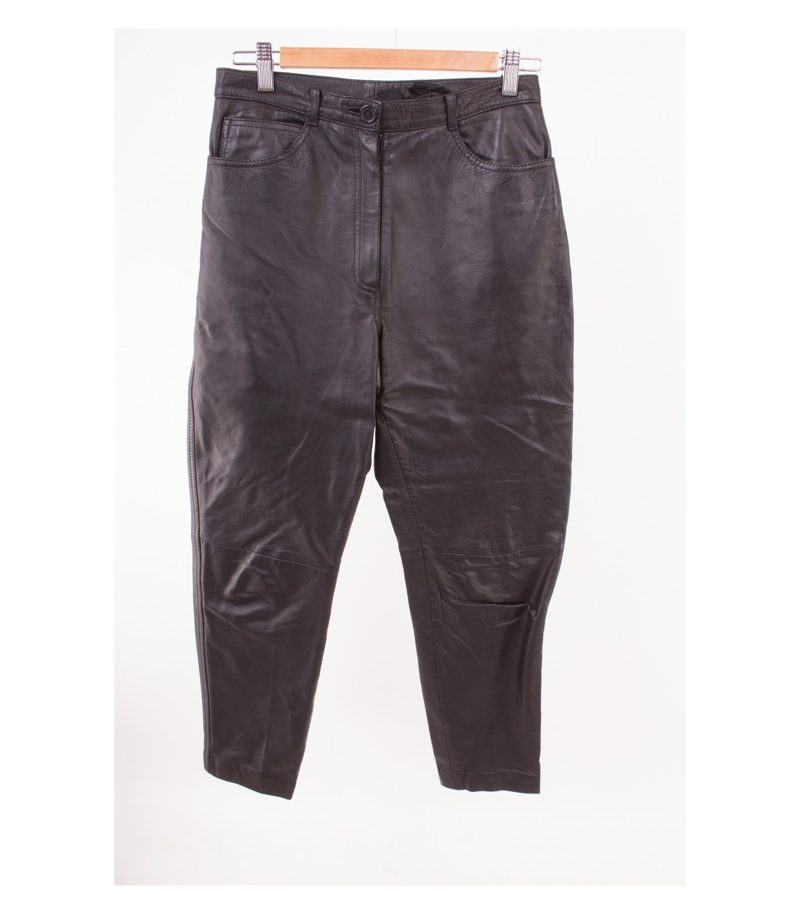 Miss Astor Damen Hose Lederhose Gr. 40 Schwarz Leder – Foto 1