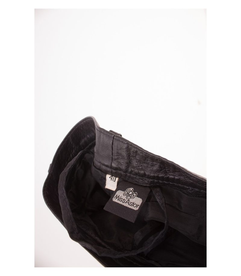 Miss Astor Damen Hose Lederhose Gr. 40 Schwarz Leder – Foto 3