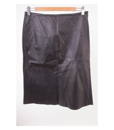 VERO MODA Damen Rock Lederrock Gr. S Schwarz Leder