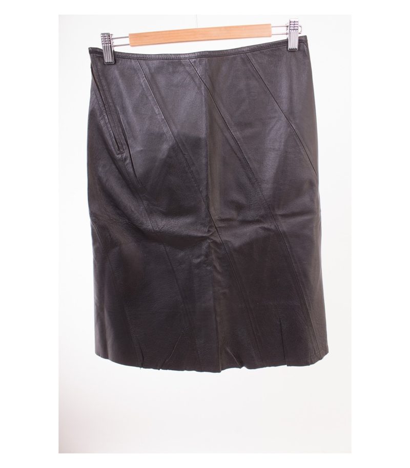 VERO MODA Damen Rock Lederrock Gr. S Schwarz Leder – Foto 2