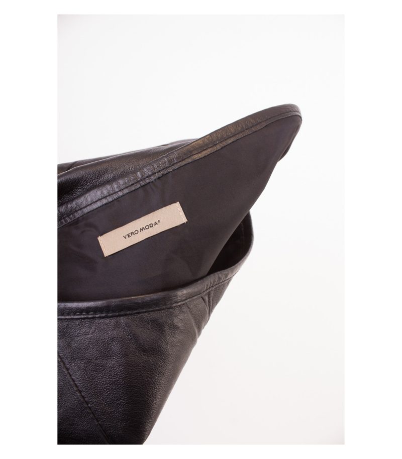 VERO MODA Damen Rock Lederrock Gr. S Schwarz Leder – Foto 3