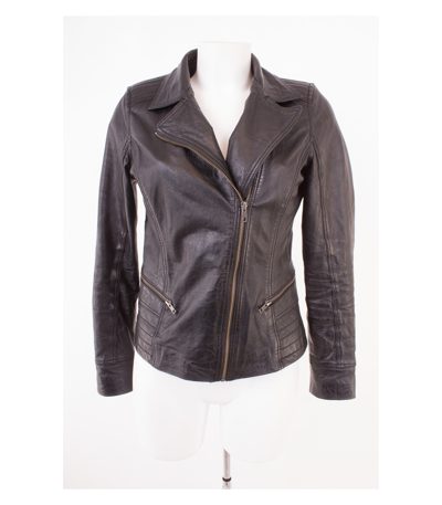 AIM Damen Lederjacke Gr. S Schwarz Leder