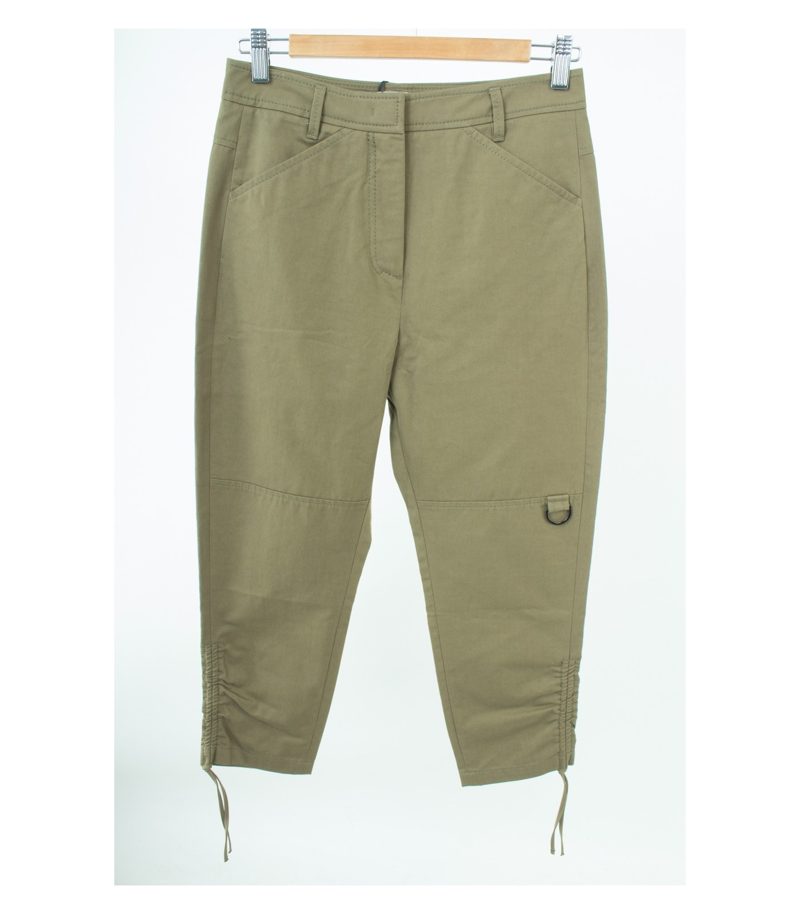 DOROTHEE SCHUMACHER Damen Hose Caprihose Gr. 1 (DE 34) Khaki Neu – Foto 1