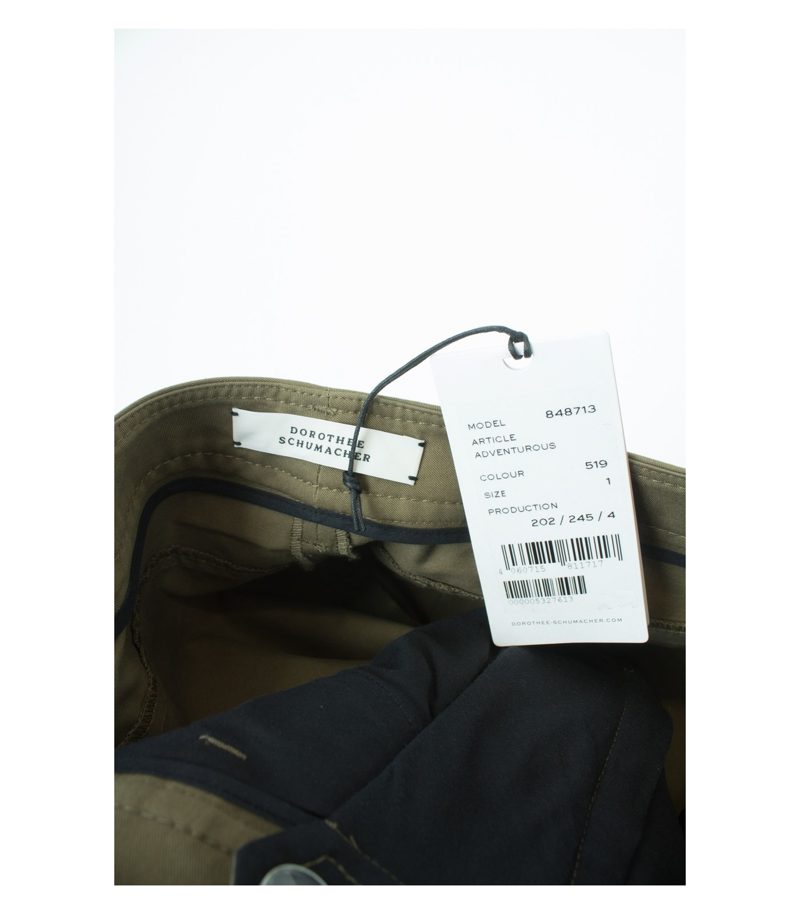 DOROTHEE SCHUMACHER Damen Hose Caprihose Gr. 1 (DE 34) Khaki Neu – Foto 3
