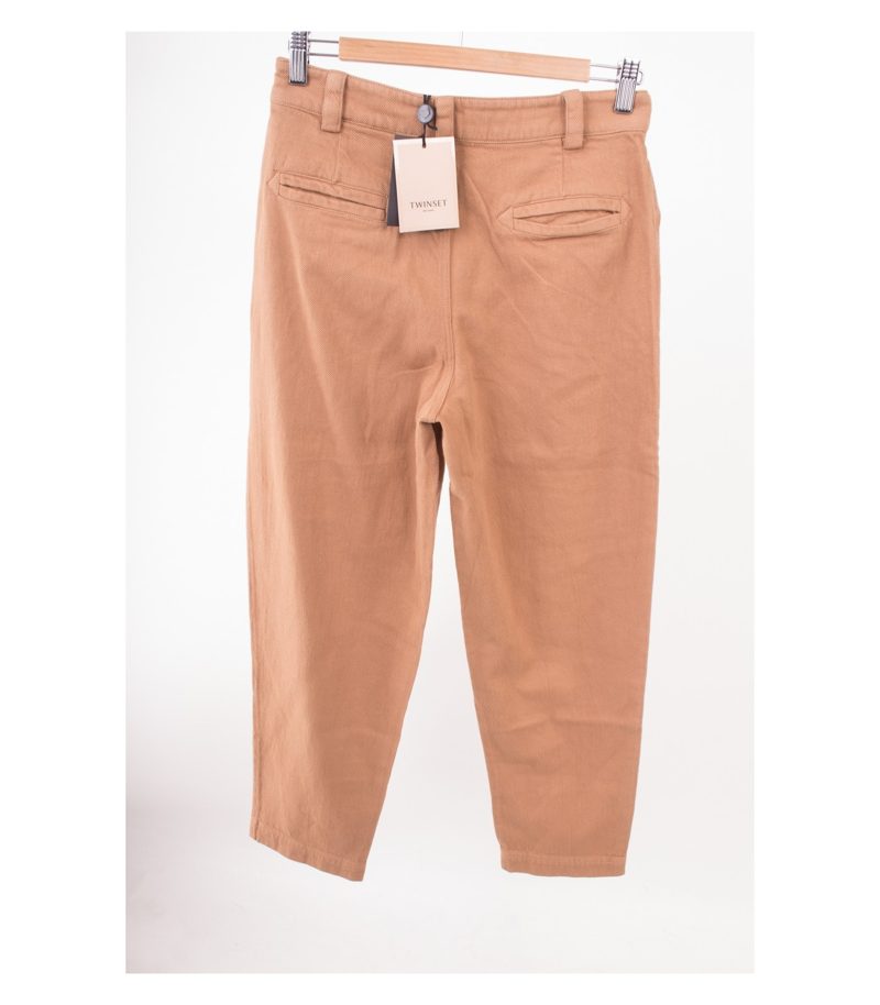 TWINSET Damen Hose Braunbeige Gr. IT 40 DE 34 Baumwolle Neu – Foto 2