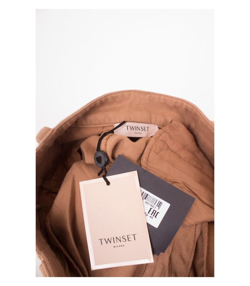 TWINSET Damen Hose Braunbeige Gr. IT 40 DE 34 Baumwolle Neu – Foto 4