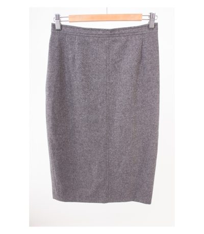 LODEN FREY Damen Rock Gr. DE 38 Reine Grau Wolle