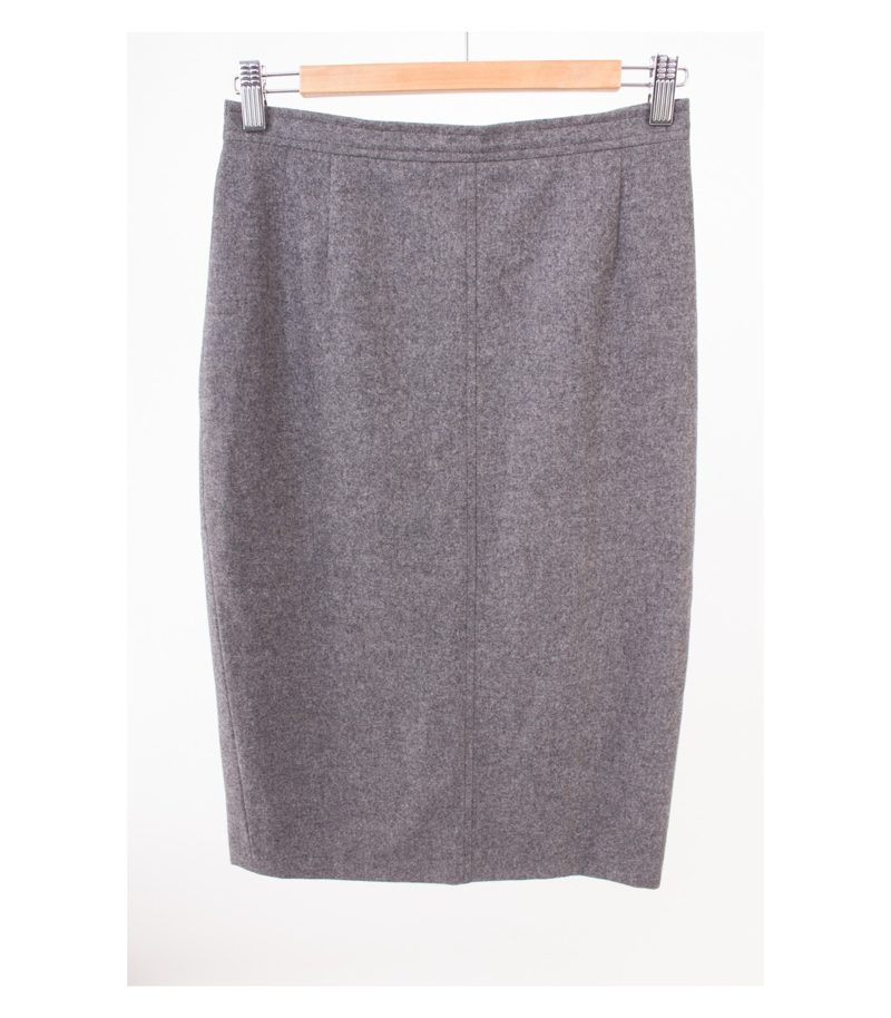 LODEN FREY Damen Rock Gr. DE 38 Reine Grau Wolle – Foto 1