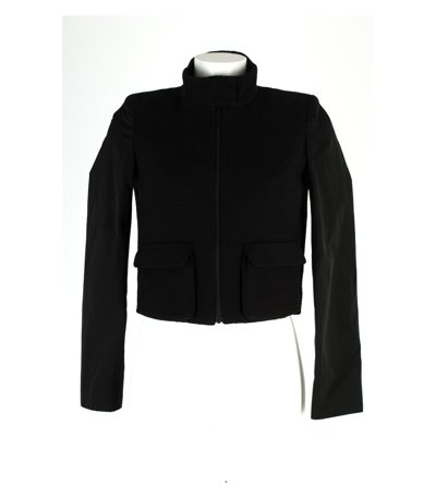 COS Damen Jacke Casual Gr. 36 Baumwolle-Wolle Kurzejacke Schwarz