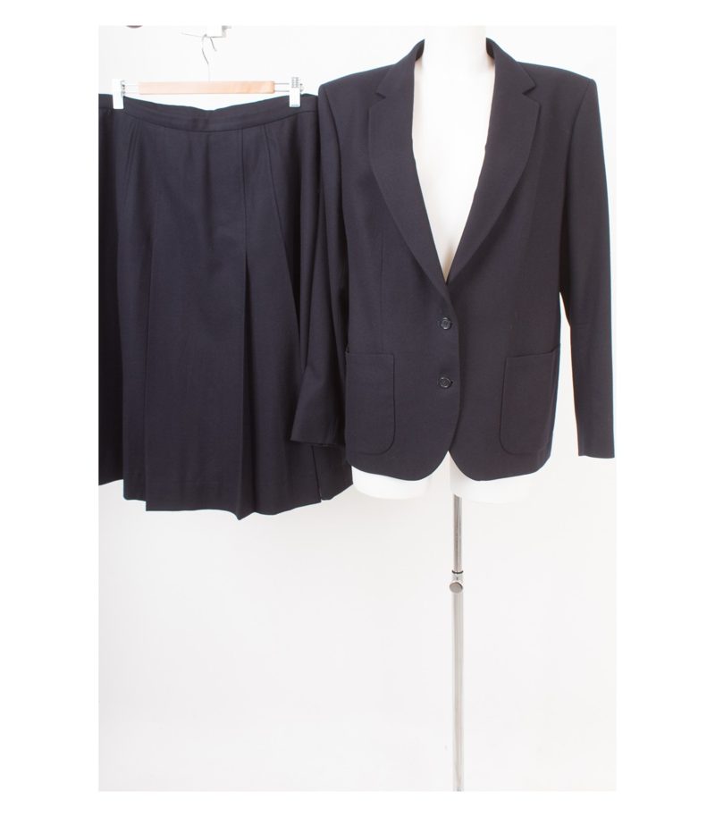 Burberrys Damen Kostüm Gr. 44 (C 88 B Long) Blau Wolle – Foto 1