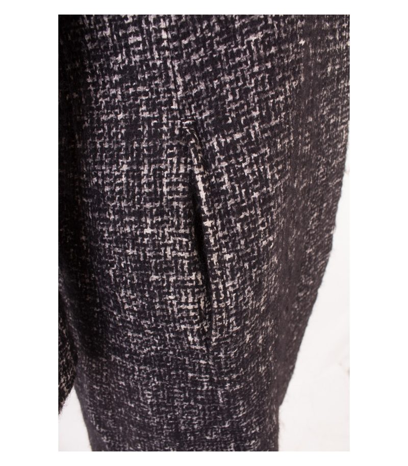 FUCHS SCHMITT Damen Mantel Gr. DE 38 Schwarz-Grau Baumwolle Wolle Alpaka – Foto 3