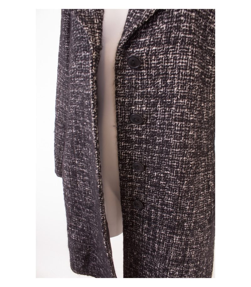 FUCHS SCHMITT Damen Mantel Gr. DE 38 Schwarz-Grau Baumwolle Wolle Alpaka – Foto 6