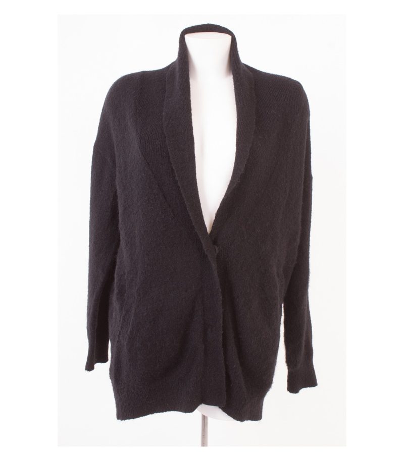 MOSS COPENHAGEN Damen Strickjacke Pullover Gr. 1 (DE36) Schwarz Mohair Wolle – Foto 1
