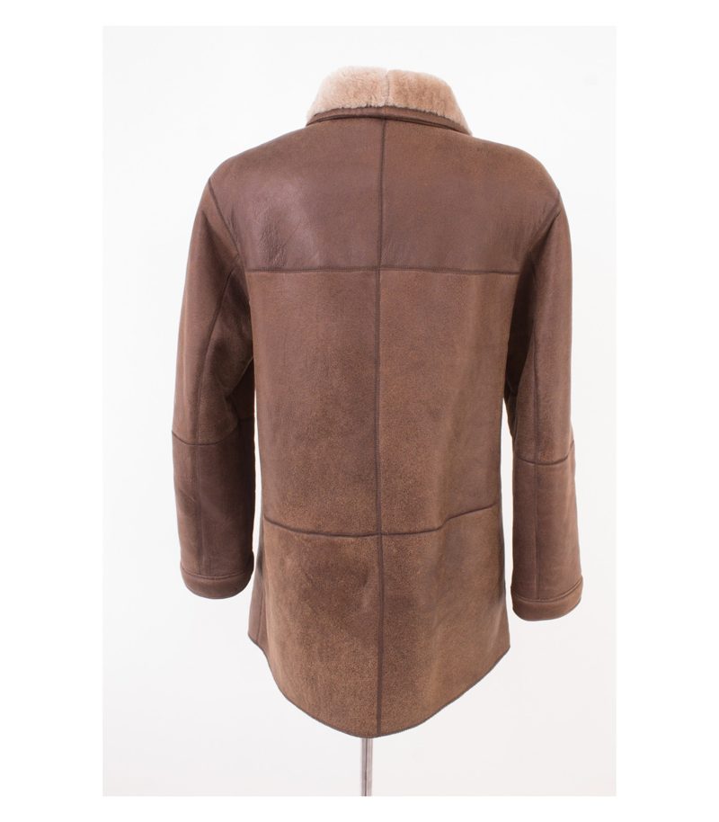 CHRIST Damen Mantel Lammfellmantel Gr. DE 34 Braun Leder – Foto 4