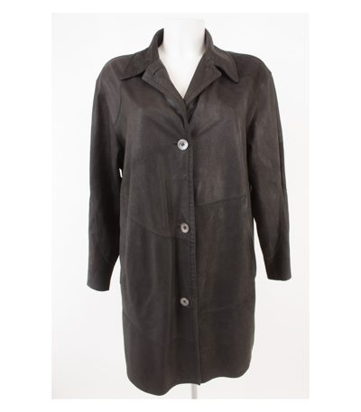 CHRIST Damen Mantel Ledermantel Anthrazitgrau Gr. XL Leder