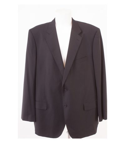 BALMAIN Herren Sakko Gr. 74 R Drop 7 Reine Super 120´S Schwarz Wolle