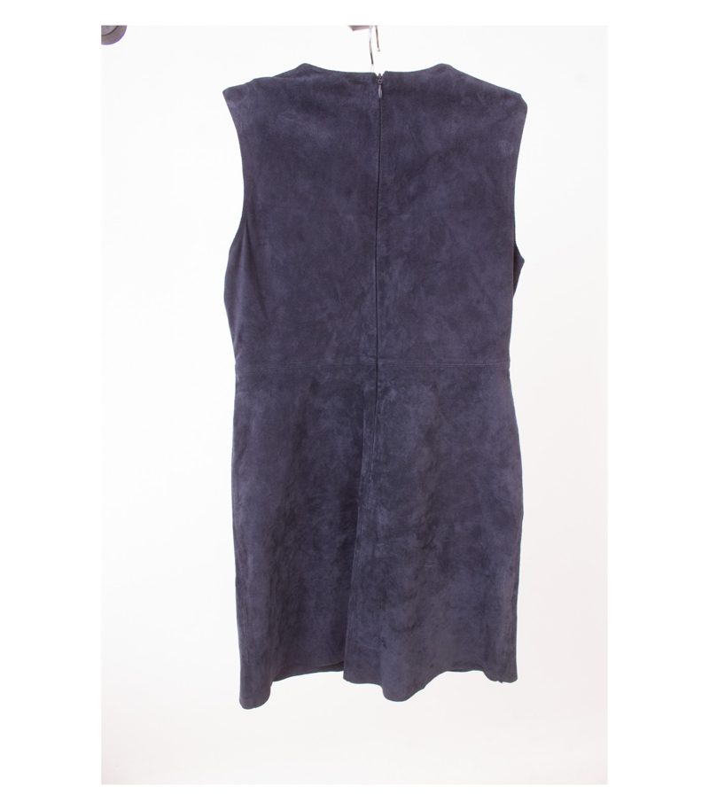 ZARA Damen WOMAN Kleid Lederkleid Gr. XS Blau Leder – Foto 2
