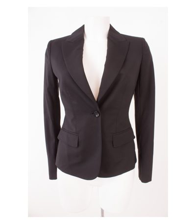 AGNONA Damen Blazer Gr. IT 40 DE 36 Schwarz Wolle Neu