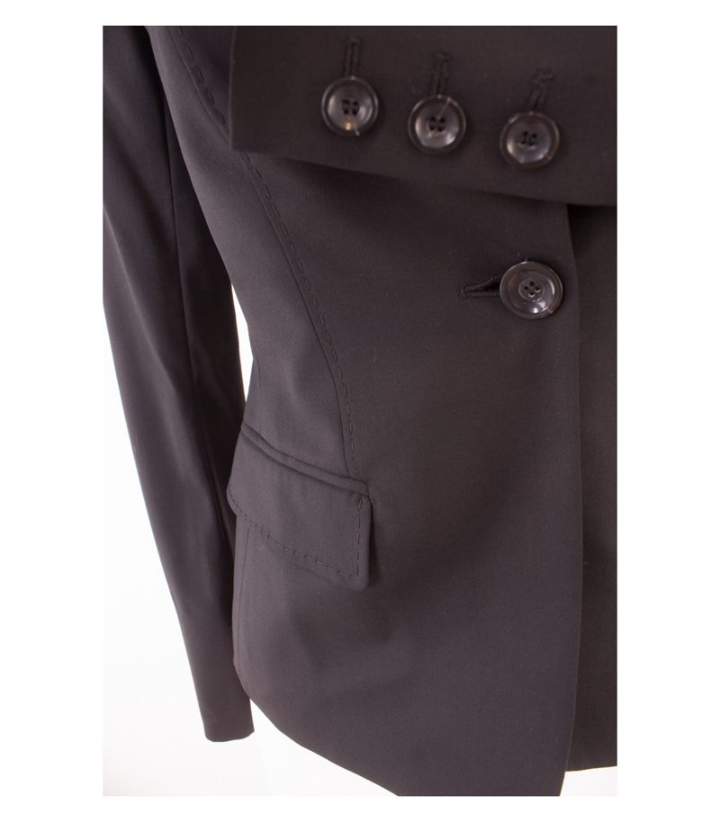 AGNONA Damen Blazer Gr. IT 40 DE 36 Schwarz Wolle Neu – Foto 5